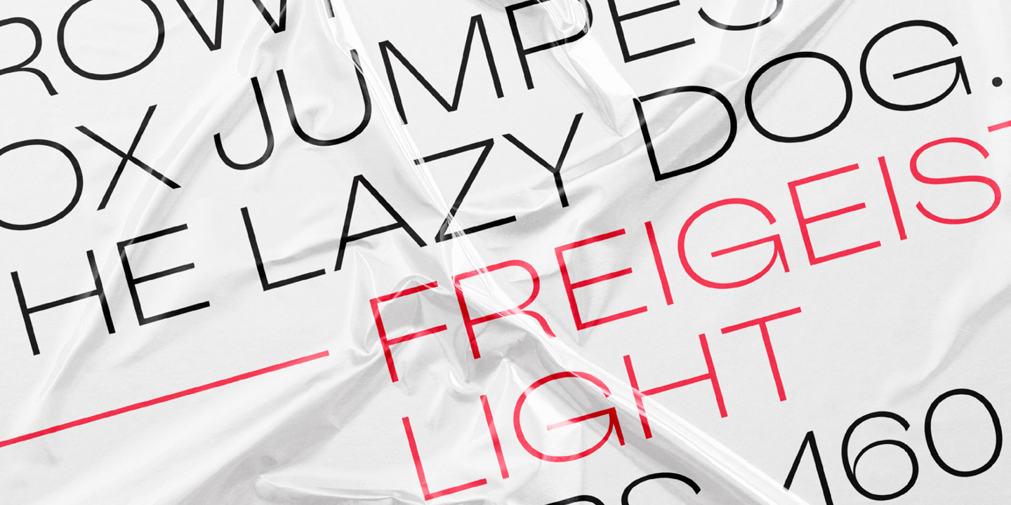 Ejemplo de fuente Freigeist XWide Light Italic
